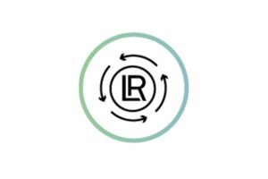 Logotipo de LR con flechas circulares que simbolizan el ciclo de bienestar.