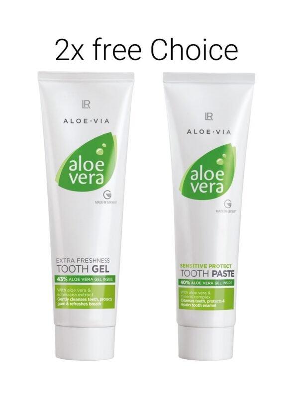 Dentífrico Aloe Vera LR – Pack 2x a elección libre entre frescor y protección