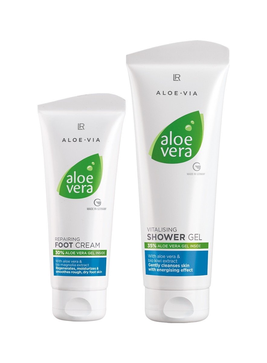 Set Aloe Vera LR con gel de ducha revitalizante y crema reparadora de pies