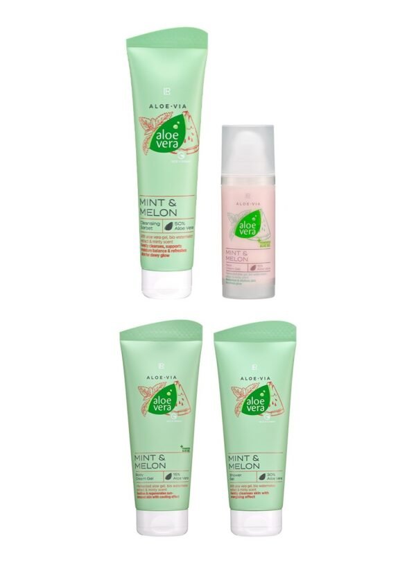 Set Aloe Vera Menta Melón coffret 4 productos 600ml sorbet gel facial ducha corporal LR Health & Beauty -30%