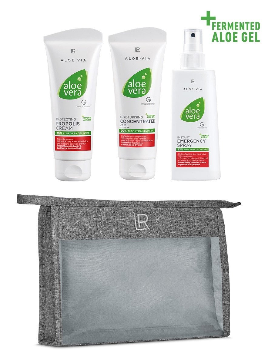 Set soins spéciaux Aloe Vera fermentada gel hidratante crema propóleo spray urgencia LR Health & Beauty 350ml -25%